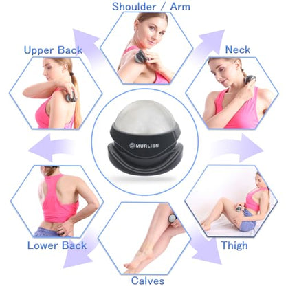 Massage Roller Ball, Tight and Sore Muscles Relief, Manual Massager, Alleviating Shoulder, Arms, Back, Legs, Calves or Muscle Tension - White | Alleviating Shoulder, Arms, Back, Legs, Calves or Muscle Tension - White - color: White