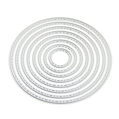 8PCS Circle Cutting Dies Handmade DIY Paper Cards Album Decoration Stencils Template Embossing for Card Scrapbooking Craft (Round) - style: Circle