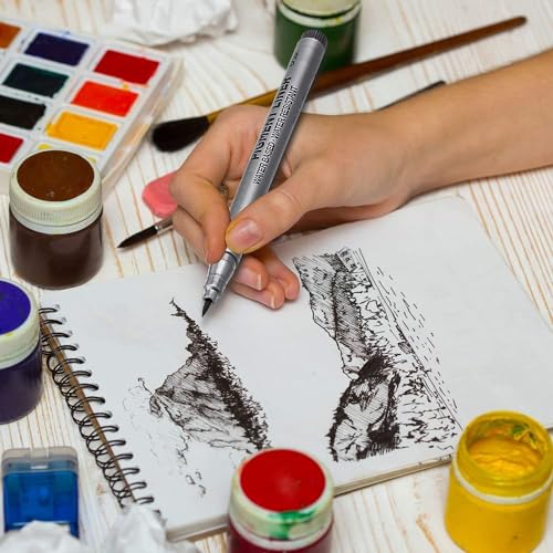 YUANCHENG Precision Micro-Line Pens, Set of 9 Black Micron Fineliner Ink Pens, Waterproof Archival Ink, Multiliner, Sketching, Anime, Artist Illustration, Technical Drawing，Art Watercolor