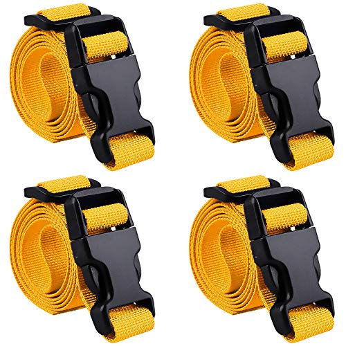 MAGARROW 24" 40" 60" 100" Strap Buckle Packing Straps Adjustable 1-Inch Belt - color: Golden Yellow (4-Pack), size: 1" Wide - 40" Long