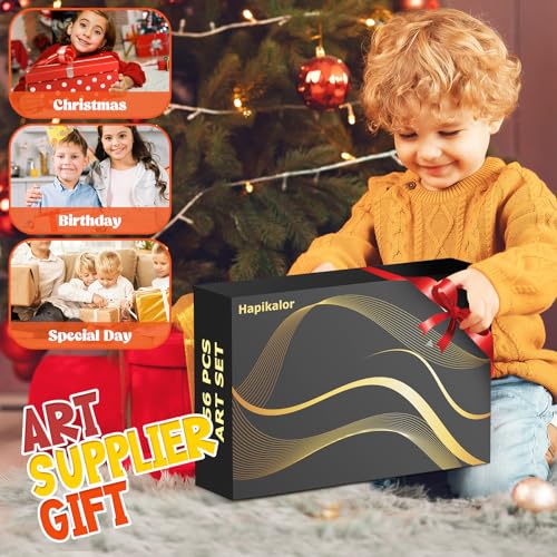 Hapikalor 156-Pack Art Kit Drawing Set with 2 Sketch Book, Crayons, Colored Pencils, Arts and Crafts Art Supplies | Crayons, Arts and Crafts Art Supplies
