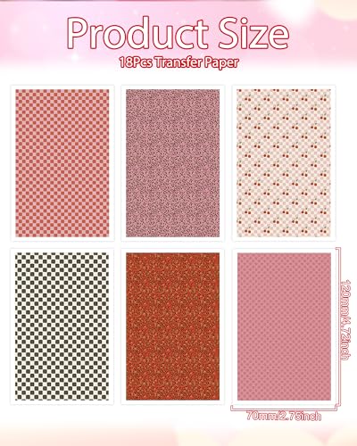 Puocaon Retro Clay Transfer Paper - Checkerboard Cherry Black White Transfer Sheets for Polymer Clay Earrings Jewlery - color: checkerboard