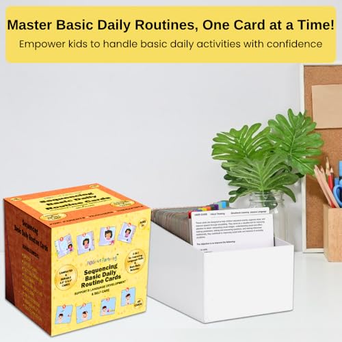 Sequencing Basic Daily Routine Conversation Cards | Learning Material for Social Skills & Emotional Intelligence | Speech Therapy Resources | ESL, Articulation, Storytelling, Sequencing Card Game
