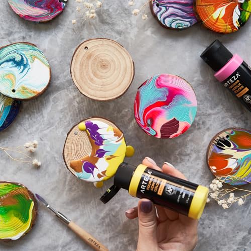ARTEZA Acrylic Pouring Paint - 2oz (60 ml) Rose Pink, High Flow, No Mixing Needed, For Canvas, Glass, Paper, Wood, Tile, Stones - color: Rose Pink, size: 2 Fl Oz (Pack of 1)