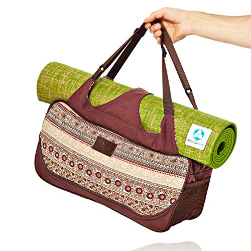 #DoYourYoga Full-Zip Extra Large Yoga Mat Tote Bag with Multi-Functional Storage Pockets for Sports Gym Pilates »Vimalaa« - color: BrownStyle