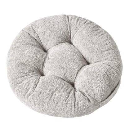 Floor Pillow, Large Meditation Sitting Cushion with Handle | for Tatami, Living Room, Yoga Use for Adults and Kids (1, Round, Light Gray, 22" x 22" x 6") - color: Round, Light Gray
