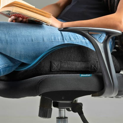 Cooling Seat Cushion for Tailbone Pain Relief, X Large Office Chair Cushion - color: Cooling Black