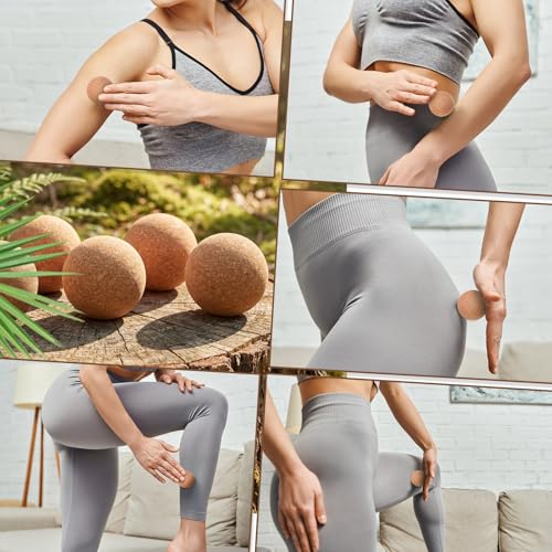 Novabright 100 Pack Cork Massage Ball 1.4 Inch Mini Myofascial Release Pressure Point Ball Lightweight Portable Deep Muscle Tissue Release Tool Acupressure Balls for Muscle Pain Relief, Yoga, Travel