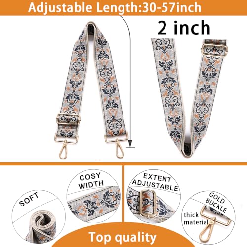 S-Jacorry Purse Strap Replacement Crossbody Wide Shoulder Strap Adjustable Canvas Straps Handbag Strap Replacement Belts - color: Gold Buckel-431