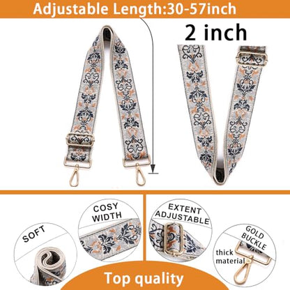 S-Jacorry Purse Strap Replacement Crossbody Wide Shoulder Strap Adjustable Canvas Straps Handbag Strap Replacement Belts - color: Gold Buckel-431