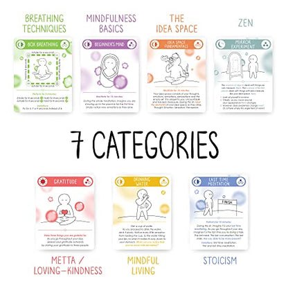 BEST 100 Daily Meditation Cards | Anxiety Relief Item for Relaxation | Self Care Kit for Stress Relief | Perfect Mindfulness Gift For Teens & Adults | Advance Beyond Positive Affirmations