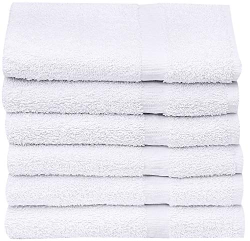 GOLD TEXTILES Bulk Pack 60 Pcs (5 Dozen) White Economy 15x25 Inches Basic Hand Towel - 2.25 lb/dz