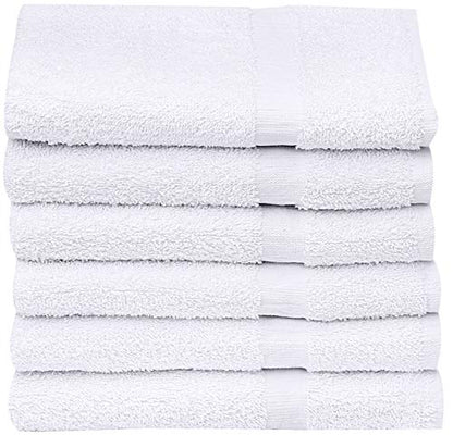 GOLD TEXTILES Bulk Pack 60 Pcs (5 Dozen) White Economy 15x25 Inches Basic Hand Towel - 2.25 lb/dz
