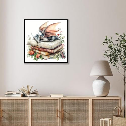Paint by Numbers Kit for Adults-Dragon,Book DIY Paint by Number 10x10 Inch | Paint by Number for Beginner,Adult Paint by Number,HD Color Canvas,DIY Tool Kits,Stress Relief Craft,Great Gift,With Frame - color: paint by number-15