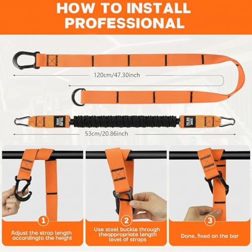 Pull Up Assistance Bands with Handles, Foot & Knee Straps, Bag for Home Gym