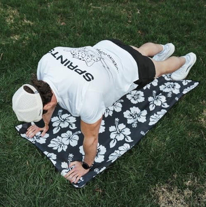 Sprints Athletic Running Towel, Full-Sized, Car Seat Cover - Performance Microfiber (Flex on the Beach - Black w/Snaps) - color: Flex on the Beach - Black W/ Snaps