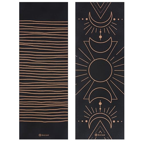 Gaiam Yoga Mat - Premium 6mm Print Reversible Extra Thick Non Slip Exercise & Fitness Mat for All Types of Yoga, Pilates & Floor Workouts (68" x 24" x 6mm Thick) - color: Cosmic Energy