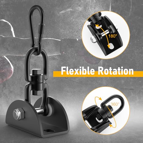 Eapele Hammock Hanging Kit, 1200 lb Capacity Heavy Duty Ceiling Hooks, 360° Swivel Swing Set Hanger for Hammock Chairs, Tree Swings, Yoga Swings, Heavy Bag Mount Supports Sandbag & Punching Bag
