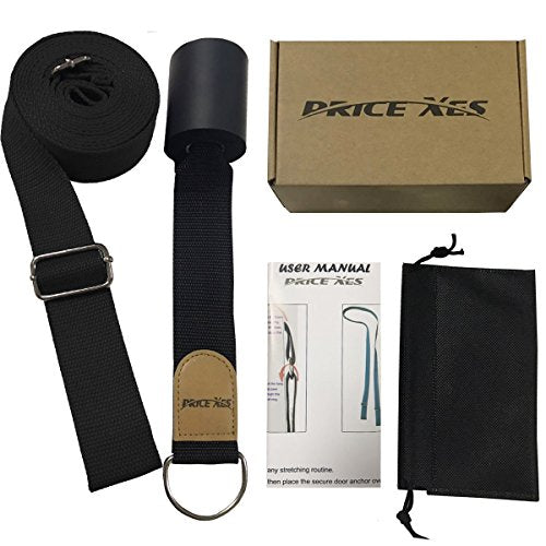 Adjustable Leg Stretcher Lengthen Ballet Stretch Band - Easy Install on Door Flexibility Stretching Leg Strap Great Cheer Dance Gymnastics Trainer Stretching Equipment Taekwondo Training - color: black