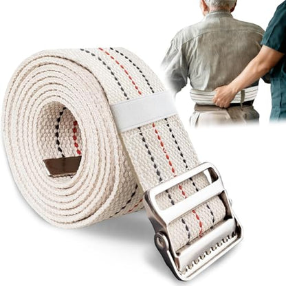 Gait Belt for Seniors 60inch - Walking Transfer Belts Gate Belts Medical for Elderly, Physical Therapy Strap Caregiver Supplies for Caregiver, Nurse, Therapist with Metal Buckle