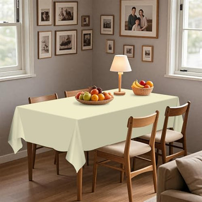 54IN X 160FT Plastic Table Cover Roll with Cutter Box, Cut to Size Plastic Table Cloths for Parties, Birthday, (Beige, 54"x1920") - color: Beige, size: 1920" x 54" (Rectangular)