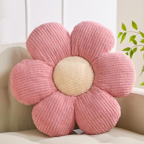 XIAIJIA Flower Pillow, Pink Daisy Throw Pillows, Flower Cushion 15.7 Inch | Decorative pillows, cute flower shaped pillow, flower pillows for bed, floral cushions, decor for bedroom, couch, sofa - color: Pink, size: 15.7 Inch