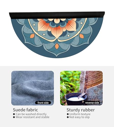 nuveti Large Meditation Mat Non Slip Round Yoga Mat Natural Rubber with Sueded Surface Exercise Mat Perfect for Meditating, Stretching, Yoga（140CM X 3.5MM Thick) - color: QianRuoQingFeng