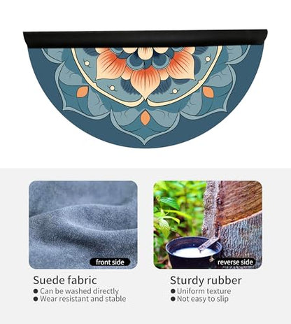 nuveti Large Meditation Mat Non Slip Round Yoga Mat Natural Rubber with Sueded Surface Exercise Mat Perfect for Meditating, Stretching, Yoga（140CM X 3.5MM Thick) - color: QianRuoQingFeng