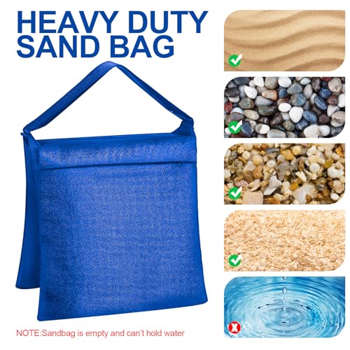 Jerify 12 Packs Photography Weight Bags Photo Studio Filled Weight Bag Empty Heavy Sandbag Set for Photography Tripod Stand Light Stand Sports Outdoor Photo Video Studio Boom Brackets (Blue) - color: Blue