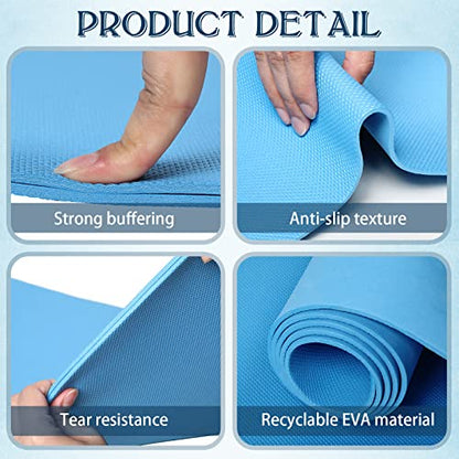 LEIFIDE 10 Pack Yoga Mat Bulk 68'' x 24'' x 4mm Thick Yoga Mat - color: Blue