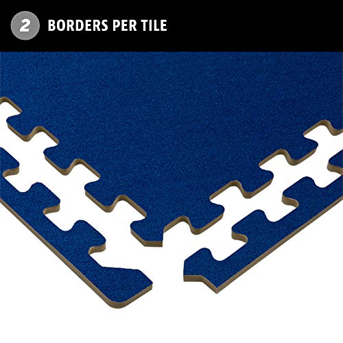 We Sell Mats 3/8 Inch Thick Interlocking Foam Carpet Tiles Durable Carpet Squares Anti Fatigue Support for Home Office or Classroom Use - color: Medium Blue, style: 100 Square Feet (25 Tiles)
