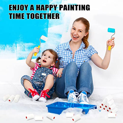 40 Pcs 2 Inch Mini Paint Roller Foam Paint Roller Covers Small High Density Household Paint Roller Covers Sponge Paint Roller Refills for Textured Smooth Corner Detail Painting