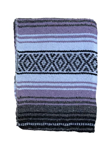 FVLFIL Authentic Mexican Blanket Falsa Blanket Yoga Blanket Perfect Beach Blanket Camping Blanket Picnic Blanket Car Blanket Home Throw Blanket (Light Purple) - color: Light Purple