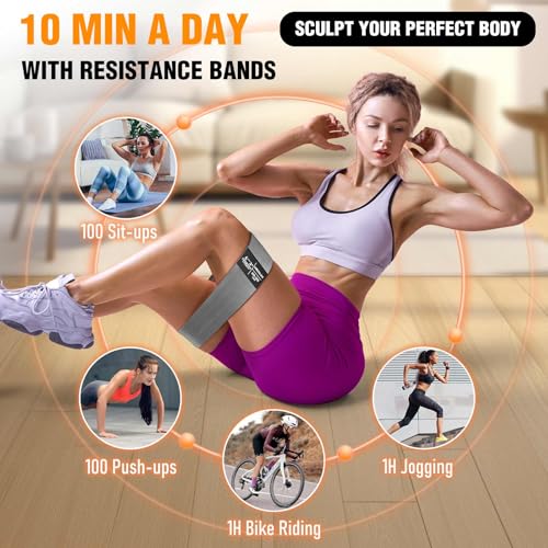 Fabric Resistance Bands for Working Out - color: Grey