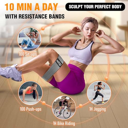 Fabric Resistance Bands for Working Out - color: Grey