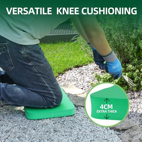 Ohuhu Premium Thick Kneeling Pad, 2-Pack Large Comfortable Gardening Knee Mat with 2 Different Surfaces, Extra Thick Knee Cushion Kneeler for Gardening, Work, Baby Bath, Exercise - color: Green