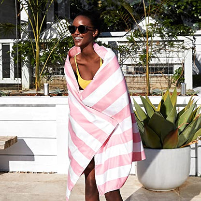 Dock & Bay Quick Dry Beach Towel - Cabana Light - Malibu Pink - Large - color: Cabana Light - Malibu Pink, size: Large (160x90cm, 63x35")