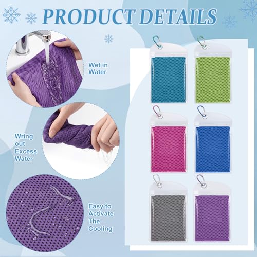 Honoson 30 Pack Cooling Towels for Neck and Face, 27 x 16 in, Bright Color - color: Bright Color