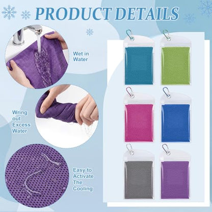 Honoson 30 Pack Cooling Towels for Neck and Face, 27 x 16 in, Bright Color - color: Bright Color
