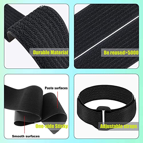 2 Rolls 26FT 2 inch Wide Cable Straps with 20 Buckles, Heavy Duty Nylon Hook and Loop Straps for Fastening Securing, Reusable Cut-to-Length Molle Straps for Organizer or Storage, Black - size: 2 in x 26 ft (2 Rolls)