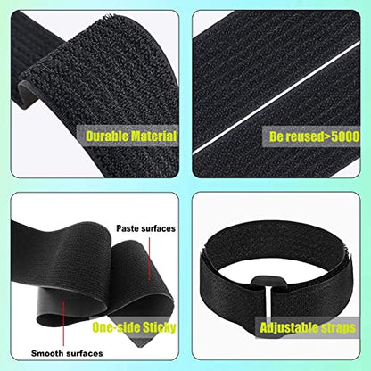 2 Rolls 26FT 2 inch Wide Cable Straps with 20 Buckles, Heavy Duty Nylon Hook and Loop Straps for Fastening Securing, Reusable Cut-to-Length Molle Straps for Organizer or Storage, Black - size: 2 in x 26 ft (2 Rolls)