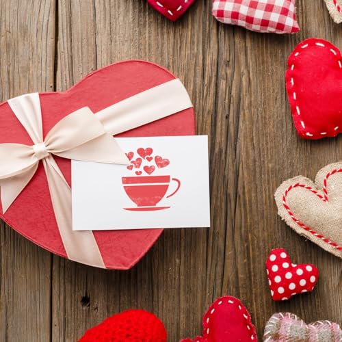 JULMELON 20 Pcs Valentines Day Stencils Reusable Template for Painting Art | PET Plastic, Valentine Stencils for Painting, Valentines Day Crafts Reusable, Wall Floor Rock Art, 3 Inch DIY Projects - style: Valentine's Day Stencils