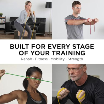 THERABAND Resistance Tubes, Band, Exercise, Set - color: Yellow/Red/Green - Beginner Set