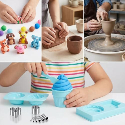Quilax 52 Pcs Stainless Steel Polymer Clay Cutters, Multi-Size Round Circle Cutters for Pottery, Earring Jewelry Making, DIY Crafts and Clay Sculpting Tools