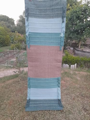 Indian Handmade100 % Organic Anti Skid Multi Colour Cotton Yoga Mat - Eco-Friendly Hand-Woven Rug - Non-Slip & Thick (24”x72”x5mm) for Hot yoga & Everyday Fitness at Home - Comfortable & Foldable Extra-Long Mat - color: Multi 3