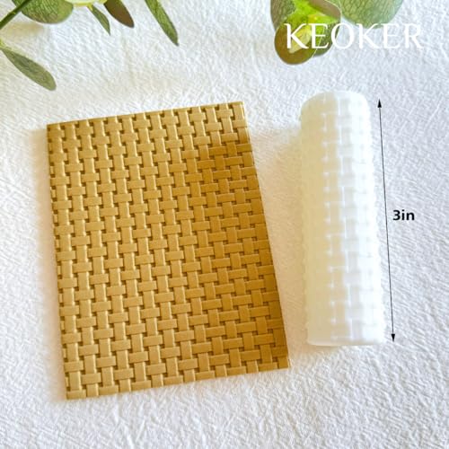 Keoker Polymer Clay Texture Roller, 3in Woven, Like Polymer Clay Texture Sheets, Great with Polymer Clay Cutters - color: Woven