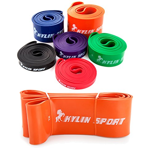 Resistance Band Assisted Pull Up Bands Training Yoga Pilates Elastic Loop Stretch for Cross Workout Gymnastics Power-Lifting - color: Orange