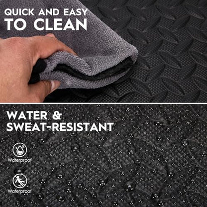 18 Pcs EVA Foam Floor Tiles, Puzzle Exercise Mat Set for Gym - color: Black