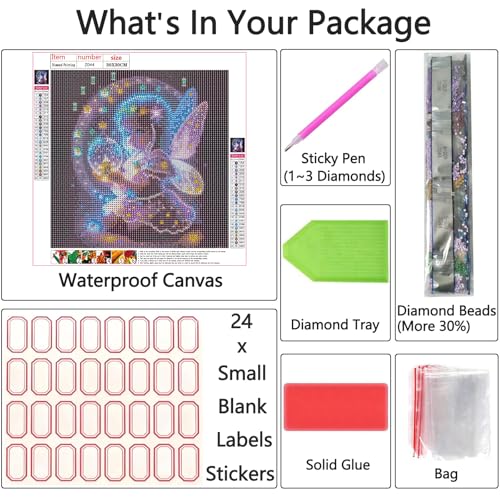 Shouruihua Diamond Painting Kits for Adults, Cute Angel Diamond Art Kits | Gem Art, Diamond Dotz Kits, Diamond Dots, Wall Art, Adult Crafts, Full Round Drill Diamond Painting Kits, 11.8x11.8 in - color: Cute Angel