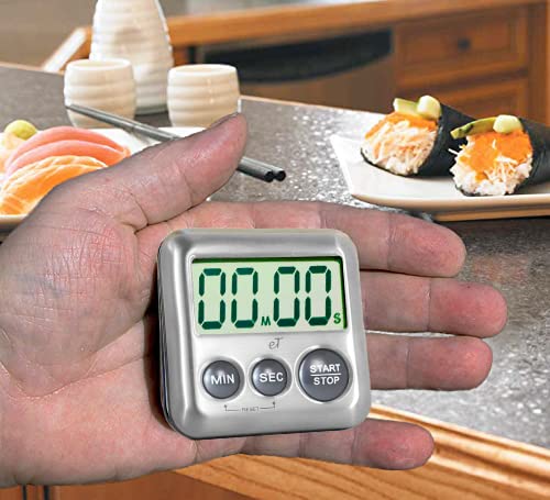 Elegant Digital Kitchen Timer Stainless Steel - Loud Alarm - Model Charcoal - color: Charcoal 6-pack